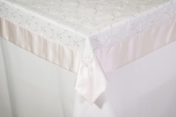 Sheer Vine White Pink 72"x72" Square