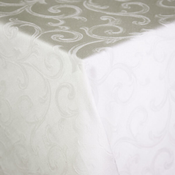 Damask Maple Scroll White Sash 6" Wide