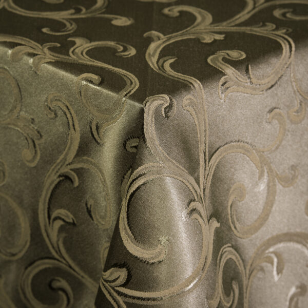 Damask Maple Scroll Cocoa 120" Round