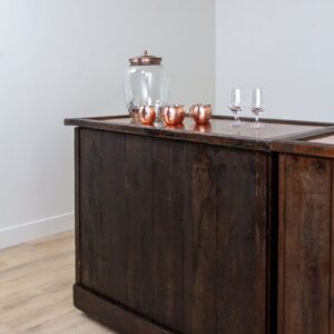 Reclaimed Wood Bar with Copper Top | Large - Image 2