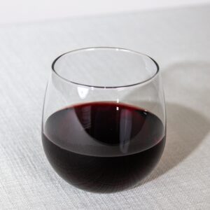 Red Stemless Wine Glass