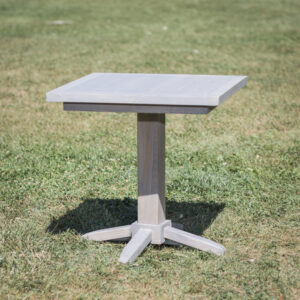 Cottage Grey Wood Pedestal Table | 30" x 30" Tall