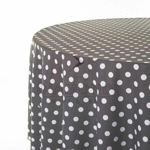 Polka Dotted White Dots/Black Back