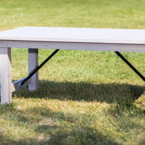 Cottage Grey Wood Bench 6' - Image 3