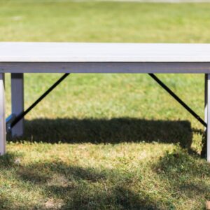 Cottage Grey Wood Bench 6' - Image 4