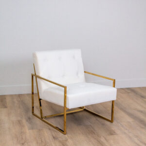 Marilyn Modern Glam Velvet Armchair in Gold and Cream - Image 2