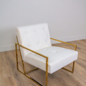 Marilyn Modern Glam Velvet Armchair in Gold and Cream - Image 5