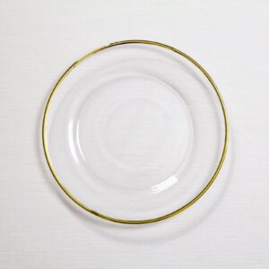 Clear Glass Gold Rim Charger - Image 2