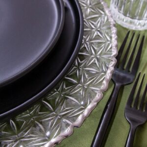 Modern Decorated Silver Rim Charger - Image 9