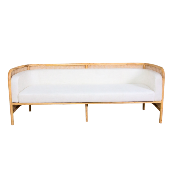 Boho Rattan White Lounge Sofa