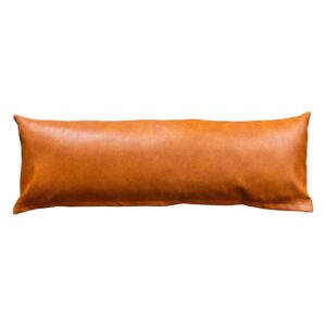 Brown Leather Lumbar Pillow