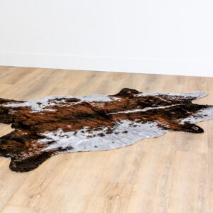 Cowhide Area Rug in Brown & Ivory - Image 2