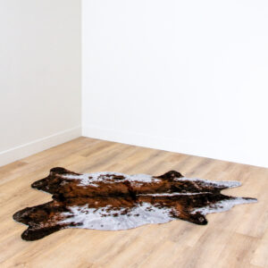 Cowhide Area Rug in Brown & Ivory - Image 3