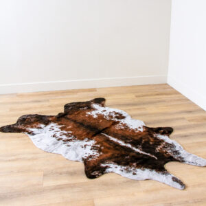 Cowhide Area Rug in Brown & Ivory - Image 4