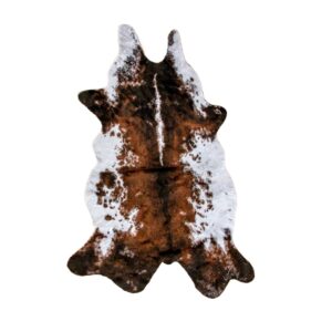 Cowhide Area Rug in Brown and Ivory