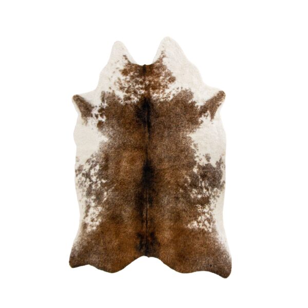 Cowhide Area Rug in Coffee and Ivory