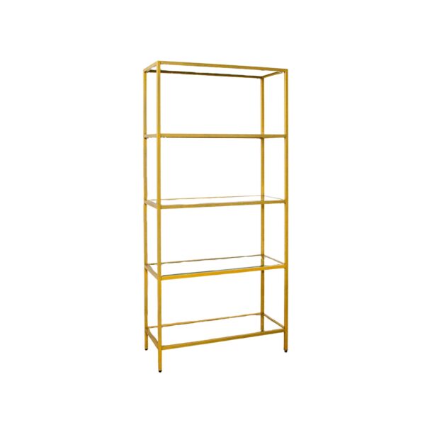 Glass and Gold Bar Back Shelf