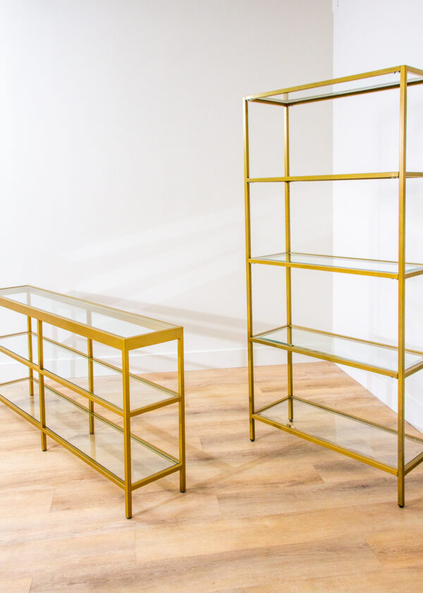 Gold & Glass Bar Back Shelf - Image 8