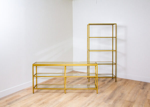 Gold & Glass Bar Back Shelf - Image 9