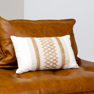 Beige & White Boho Pillow - Image 4