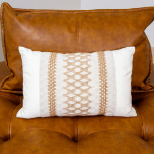 Beige & White Boho Pillow - Image 2