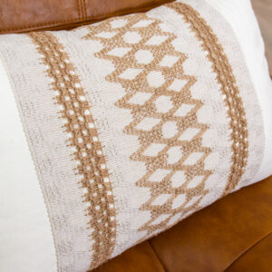 Beige & White Boho Pillow - Image 3