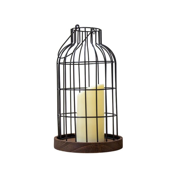 Large Farmhouse Lantern with LED Light