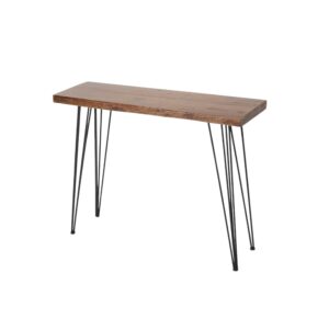 Bar Height Driftwood Cocktail Table with Hairpin Legs