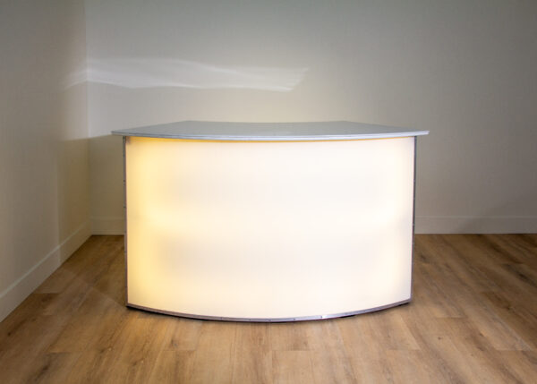 White Acrylic Curved Bar with Lights - Image 6