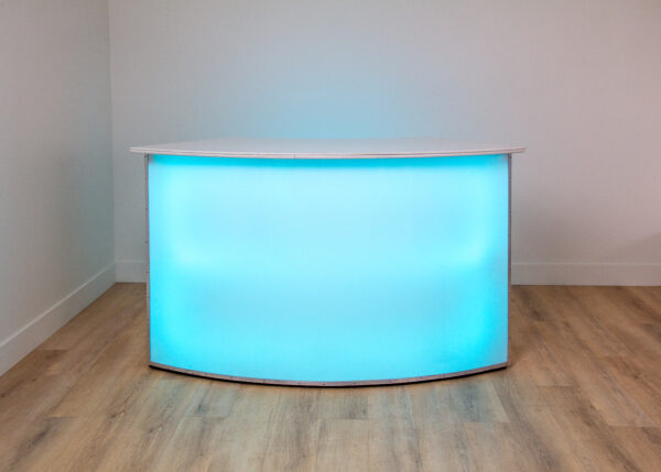 White Acrylic Curved Bar with Lights - Image 7