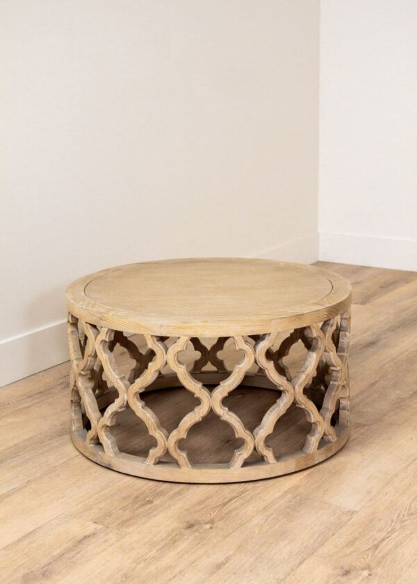 Natural Wood Lattice Coffee Table