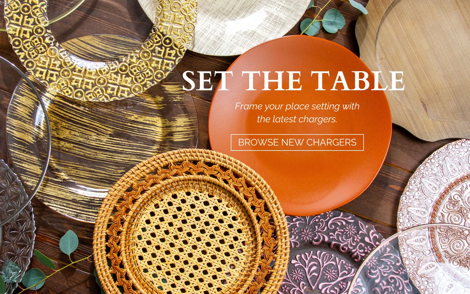 Chargers for Tablescape Rentals