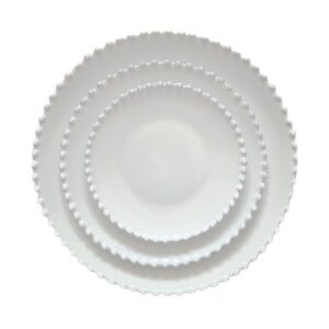 Emma White Beaded China Set