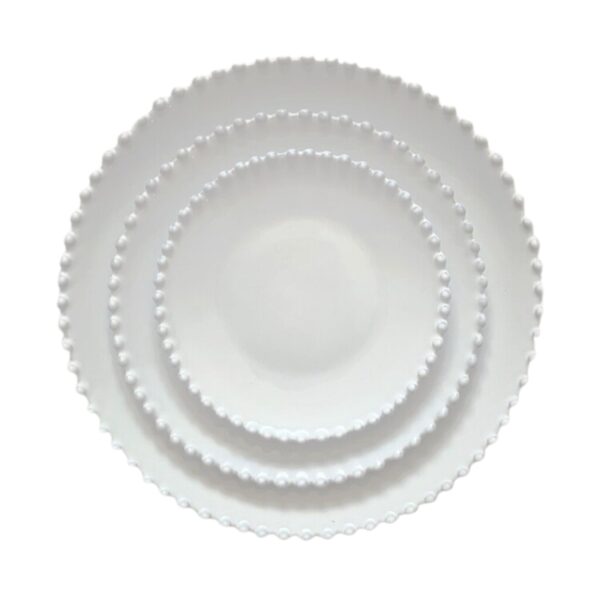 Emma White Beaded China Set