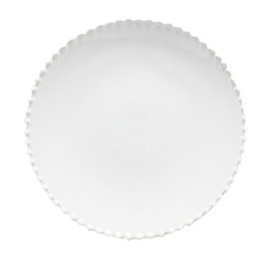 Emma White Beaded Dinner Plate