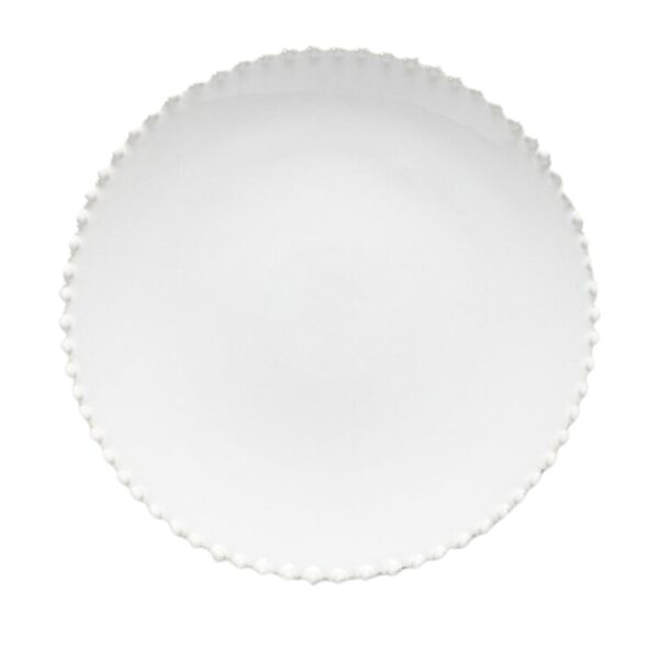 Emma White Beaded Dinner Plate