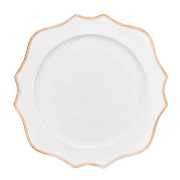 Classic Maggie Charger Gold Rim from Alpine Event Rentals