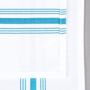 belize blue bistro stripe napkin closeup