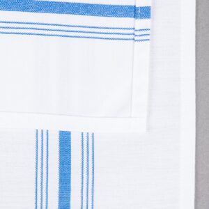 royal blue striped bistro napkin closeup