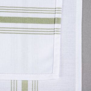 sage bistro stripe napkin closeup