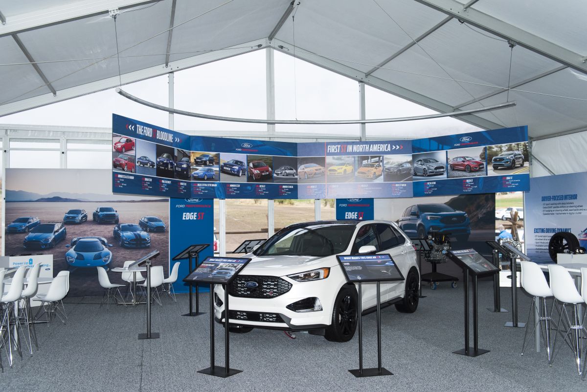 Display of the Ford EDGE ST at a corporate event