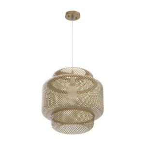 Boho Rattan Bamboo Basket Chandelier