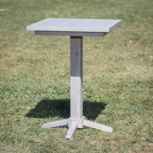 Cottage Grey Wood Pedestal Table | 30" x 42" Tall