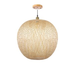 Boho Rattan Bamboo Round Chandelier