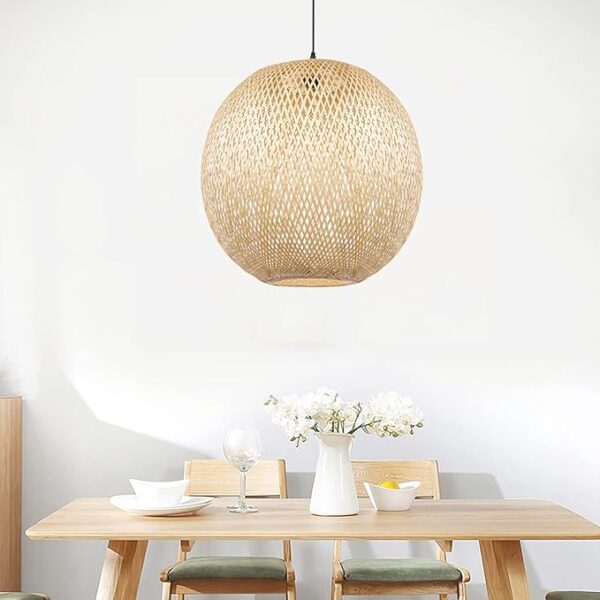 Boho Bamboo Round Chandelier - Image 2