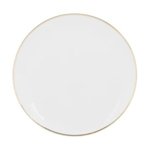 White Coupe China Plate with Gold Rim