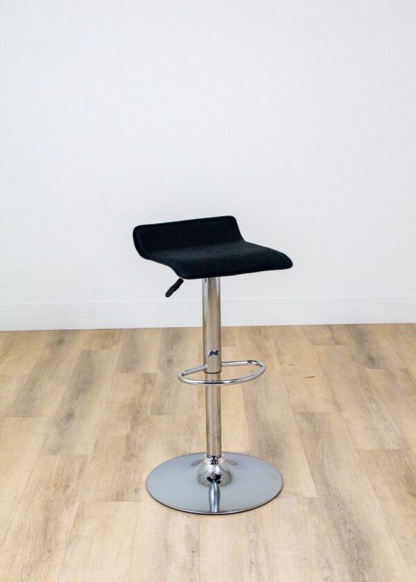 Bar Stool Swivel Top Black and Chrome (No Back) - Image 2