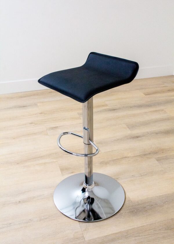 Bar Stool Swivel Top Black and Chrome (No Back) - Image 4