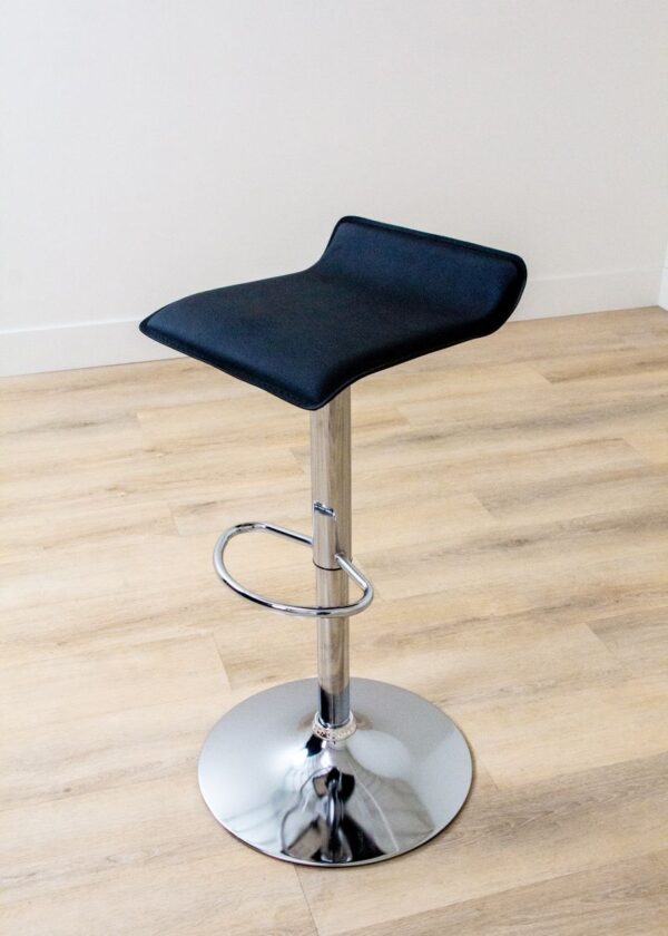 Bar Stool Swivel Top Black and Chrome (No Back) - Image 5