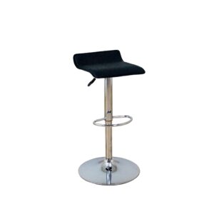 No Back Black and Chrome Swivel Bar Stool